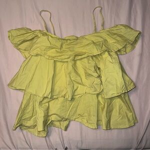 Symphony Like New Yellow Ruffled Top